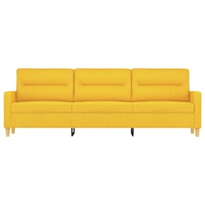 vidaXL Trivietė sofa, &scaron;viesiai geltonos spalvos, 180cm, audinys