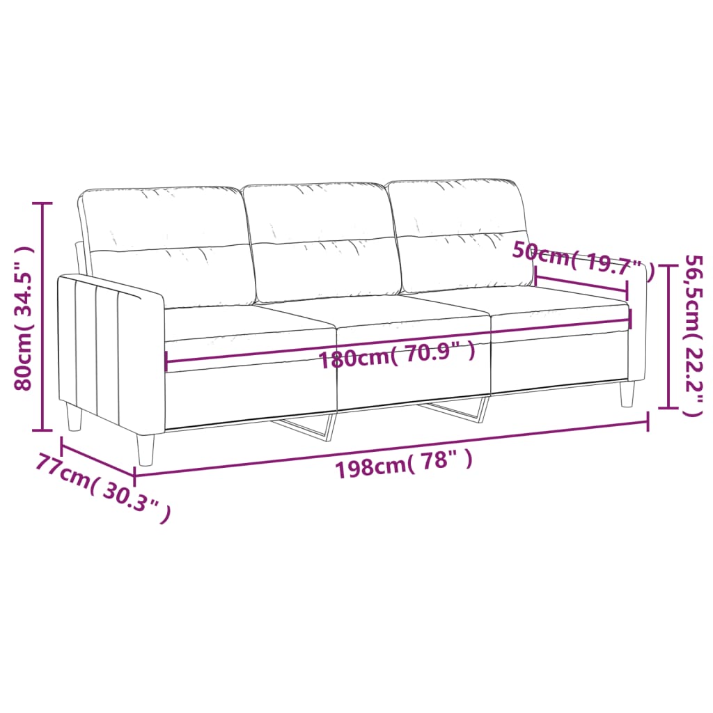 3-Sitzer-Sofa Weinrot 180 cm Stoff | Stepinfit.de