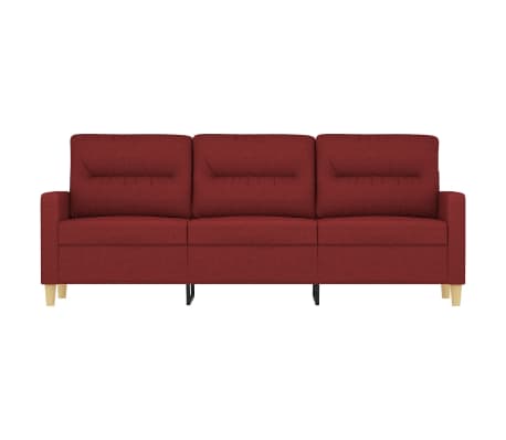 vidaXL Trivietė sofa, raudonojo vyno spalvos, 180cm, audinys