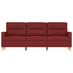 vidaXL Trivietė sofa, raudonojo vyno spalvos, 180cm, audinys