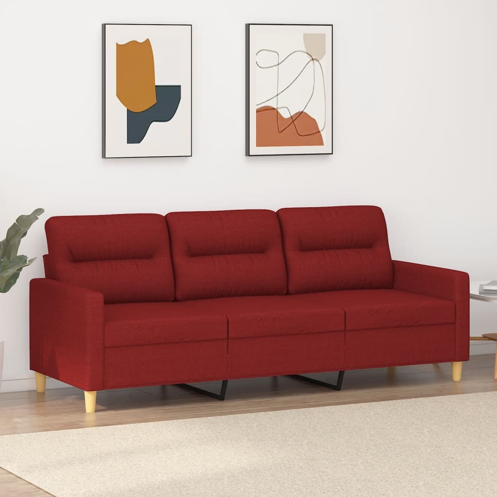 3-Sitzer-Sofa Weinrot 180 cm Stoff | Stepinfit.de