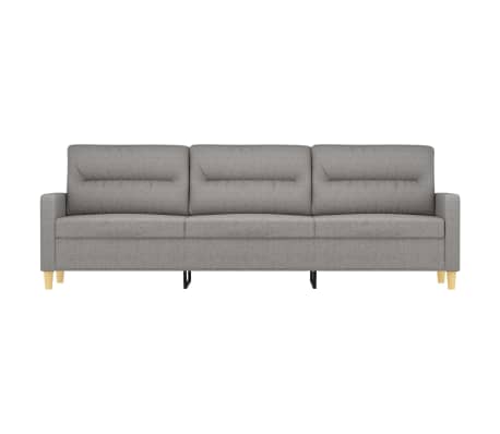 vidaXL 3-Sitzer-Sofa Hellgrau 210 cm Stoff