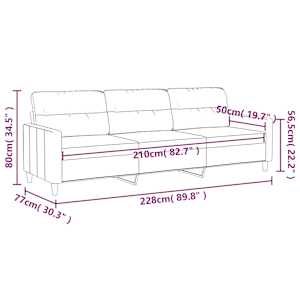 3místná pohovka tmavě šedá 210 cm textil - obrázek 8