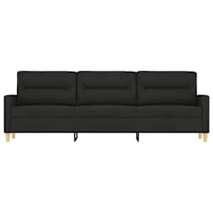 vidaXL Trivietė sofa, rudos spalvos, 210cm, audinys