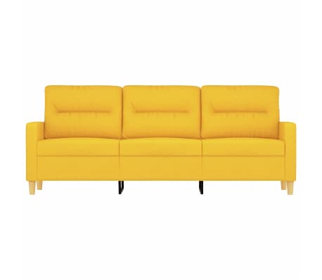 vidaXL Trivietė sofa, &scaron;viesiai geltonos spalvos, 180cm, audinys