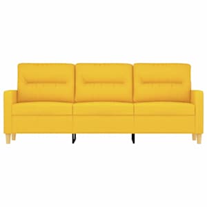 vidaXL Trivietė sofa, &scaron;viesiai geltonos spalvos, 180cm, audinys