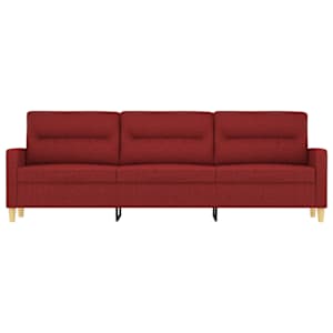 vidaXL Trivietė sofa, raudonojo vyno spalvos, 180cm, audinys
