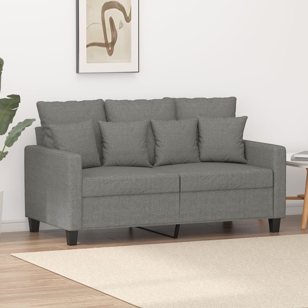 vida XL 2-Sitzer-Sofa Dunkelgrau 120 cm Stoff