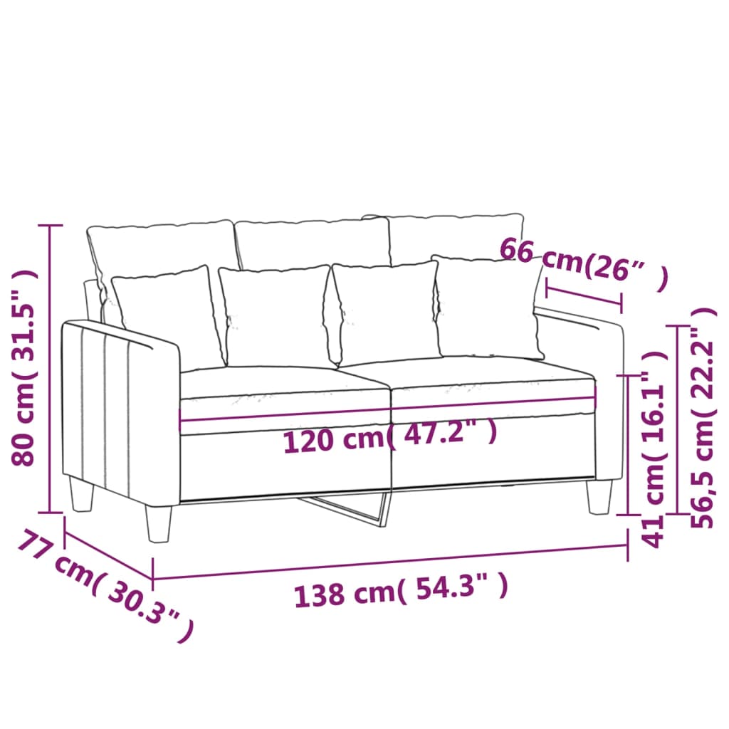 2-Sitzer-Sofa Creme 120 cm Stoff kaufen 8