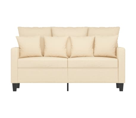 vidaXL Dvivietė sofa, kreminės spalvos, 120cm, audinys