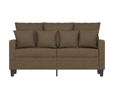 vidaXL Dvivietė sofa, rudos spalvos, 120cm, audinys