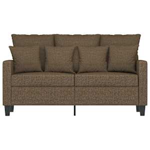 vidaXL Dvivietė sofa, rudos spalvos, 120cm, audinys