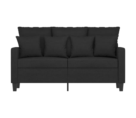 vidaXL Dvivietė sofa, juodos spalvos, 120cm, audinys