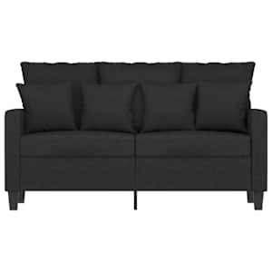 vidaXL Dvivietė sofa, juodos spalvos, 120cm, audinys