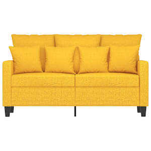 vidaXL Dvivietė sofa, &scaron;viesiai geltonos spalvos, 120cm, audinys
