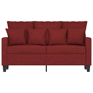 vidaXL Dvivietė sofa, raudonojo vyno spalvos, 120cm, audinys