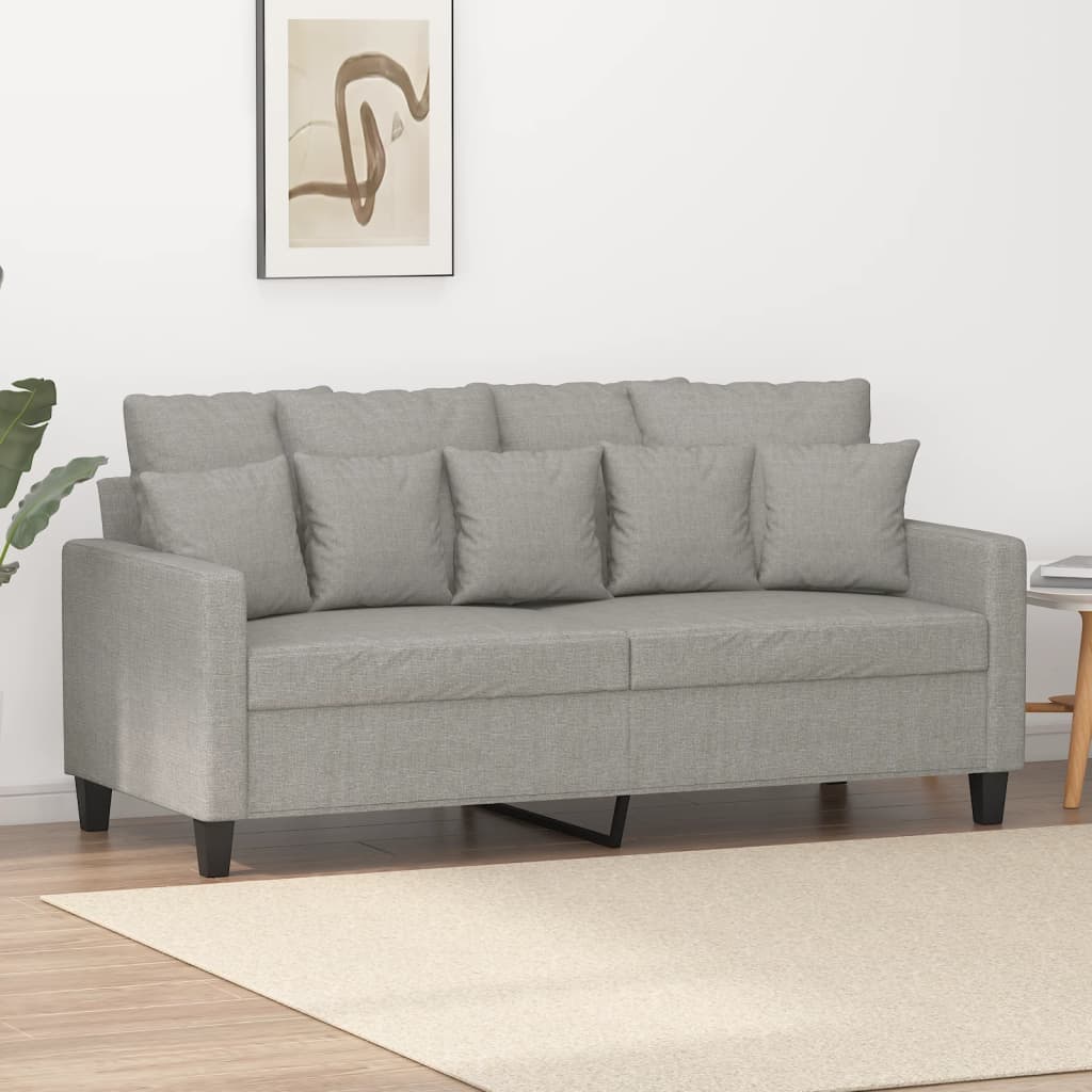 vidaXL Sofá de 2 lugares em tecido 140 cm cinzento-claro