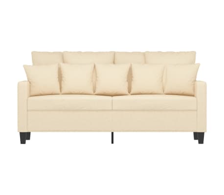vidaXL Dvivietė sofa, kreminės spalvos, 140cm, audinys