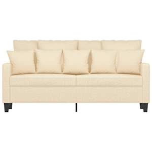 vidaXL Dvivietė sofa, kreminės spalvos, 140cm, audinys