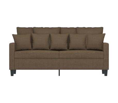 vidaXL Dvivietė sofa, rudos spalvos, 140cm, audinys