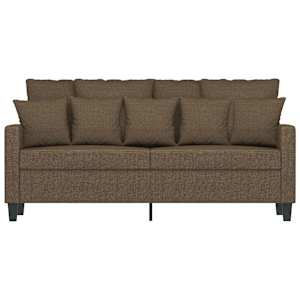 vidaXL Dvivietė sofa, rudos spalvos, 140cm, audinys