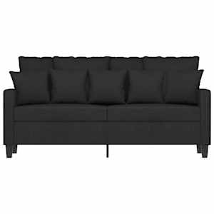 vidaXL Dvivietė sofa, juodos spalvos, 140cm, audinys