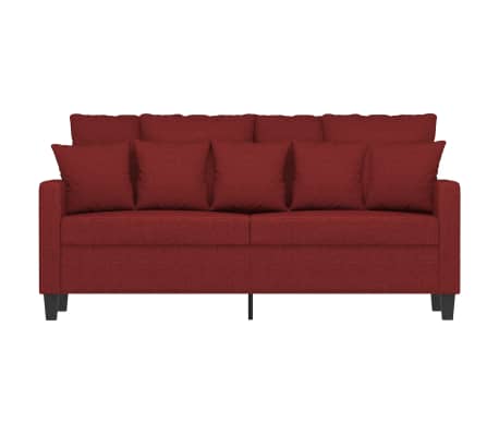 vidaXL Dvivietė sofa, raudonojo vyno spalvos, 140cm, audinys
