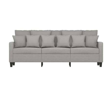 vidaXL Trivietė sofa, &scaron;viesiai pilkos spalvos, 180cm, audinys
