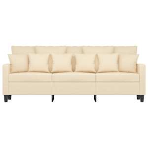 vidaXL Trivietė sofa, kreminės spalvos, 180cm, audinys
