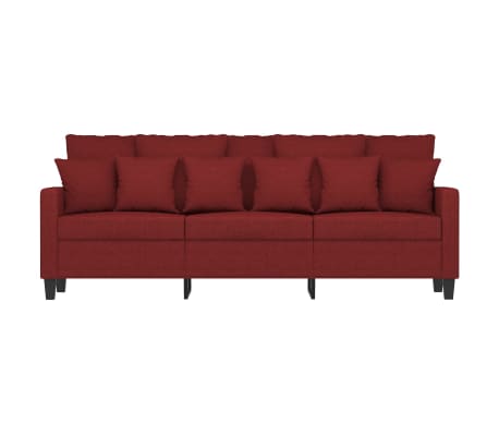 vidaXL Trivietė sofa, raudonojo vyno spalvos, 180cm, audinys