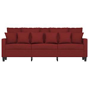 vidaXL Trivietė sofa, raudonojo vyno spalvos, 180cm, audinys