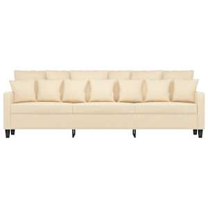 vidaXL Trivietė sofa, kreminės spalvos, 210cm, audinys