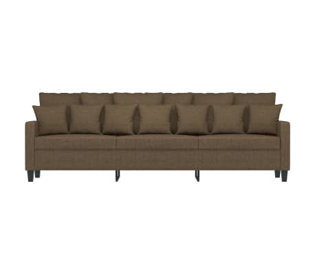 vidaXL Trivietė sofa, rudos spalvos, 210cm, audinys