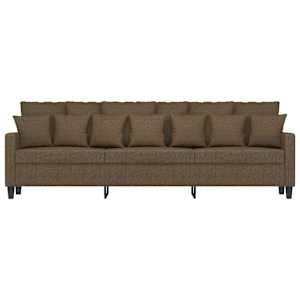 vidaXL Trivietė sofa, rudos spalvos, 210cm, audinys