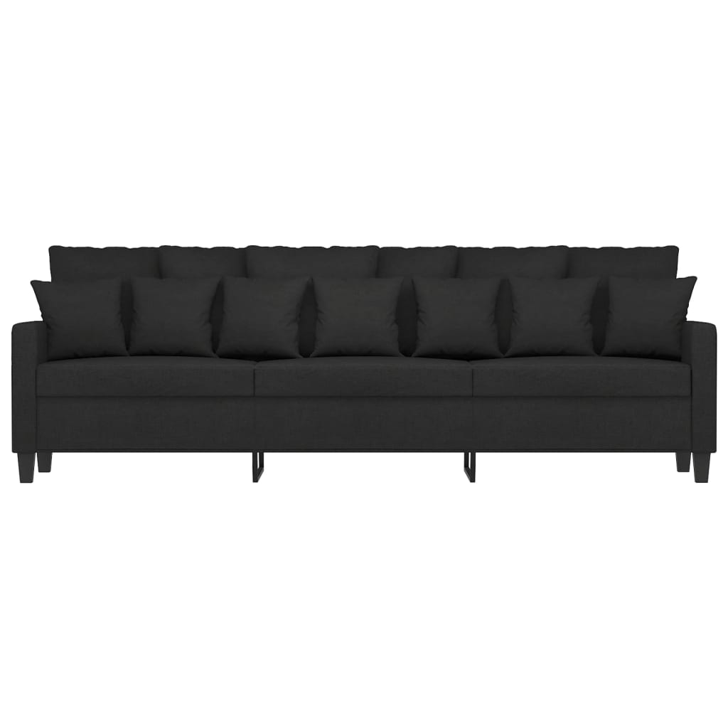 vidaXL 3-местен диван, Черен, 210 см, плат