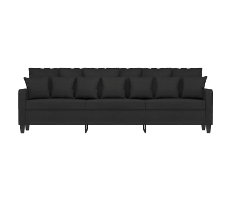 vidaXL 3-местен диван, Черен, 210 см, плат