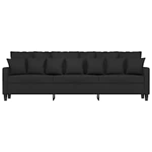 vidaXL Trivietė sofa, rudos spalvos, 210cm, audinys