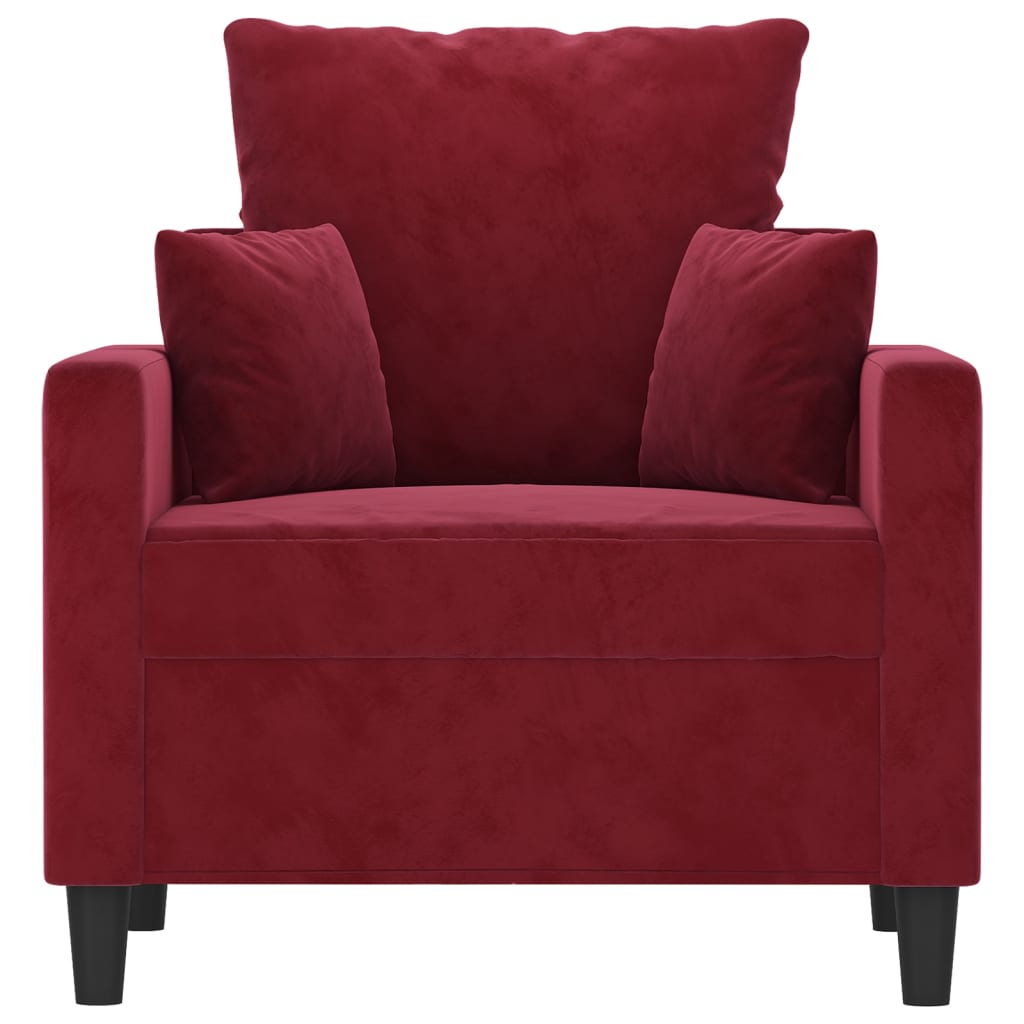 vidaXL Fauteuil Rouge bordeaux 60 cm Velours