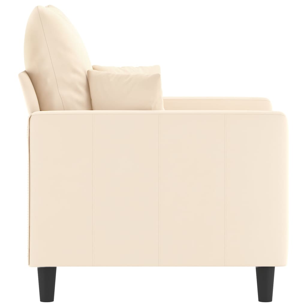 krémszínű bársony kanapéfotel 60 cm