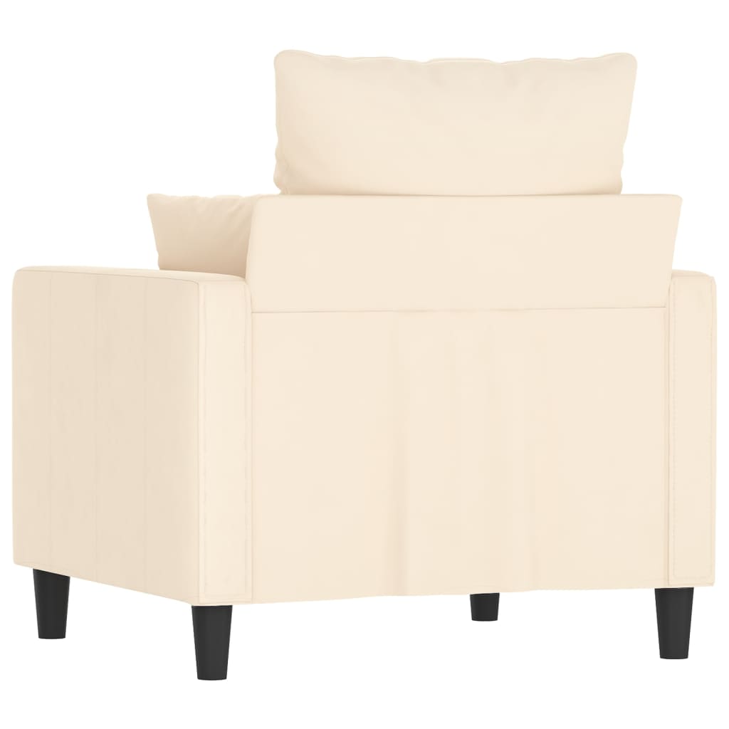 krémszínű bársony kanapéfotel 60 cm