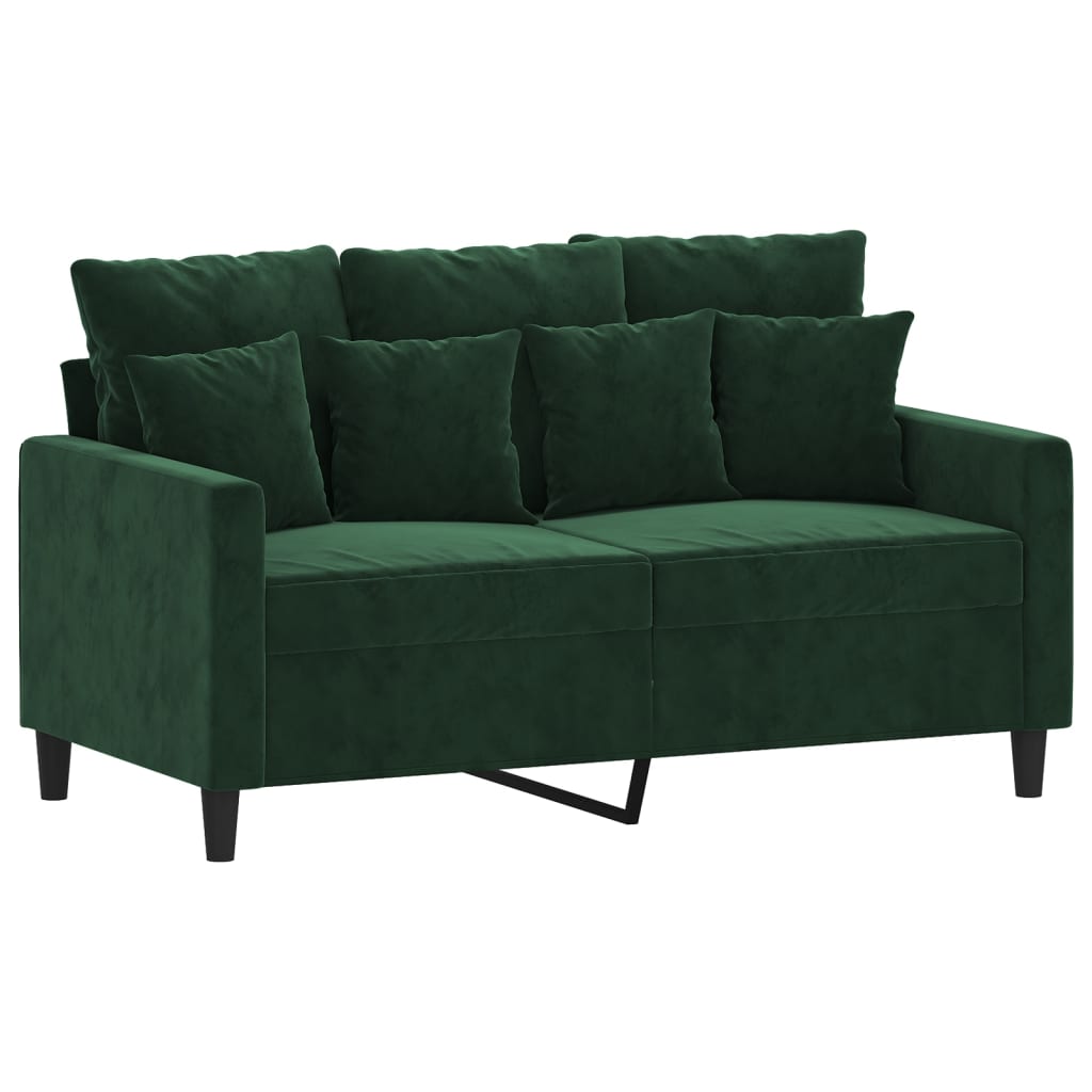 Elegantes Sofa Dunkelgrün Samt Ebenbild