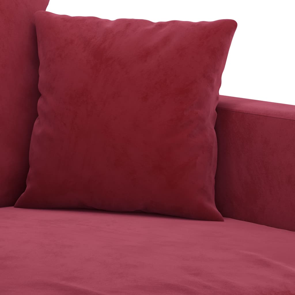 Canapea cu 2 locuri, roșu vin, 120 cm, catifea