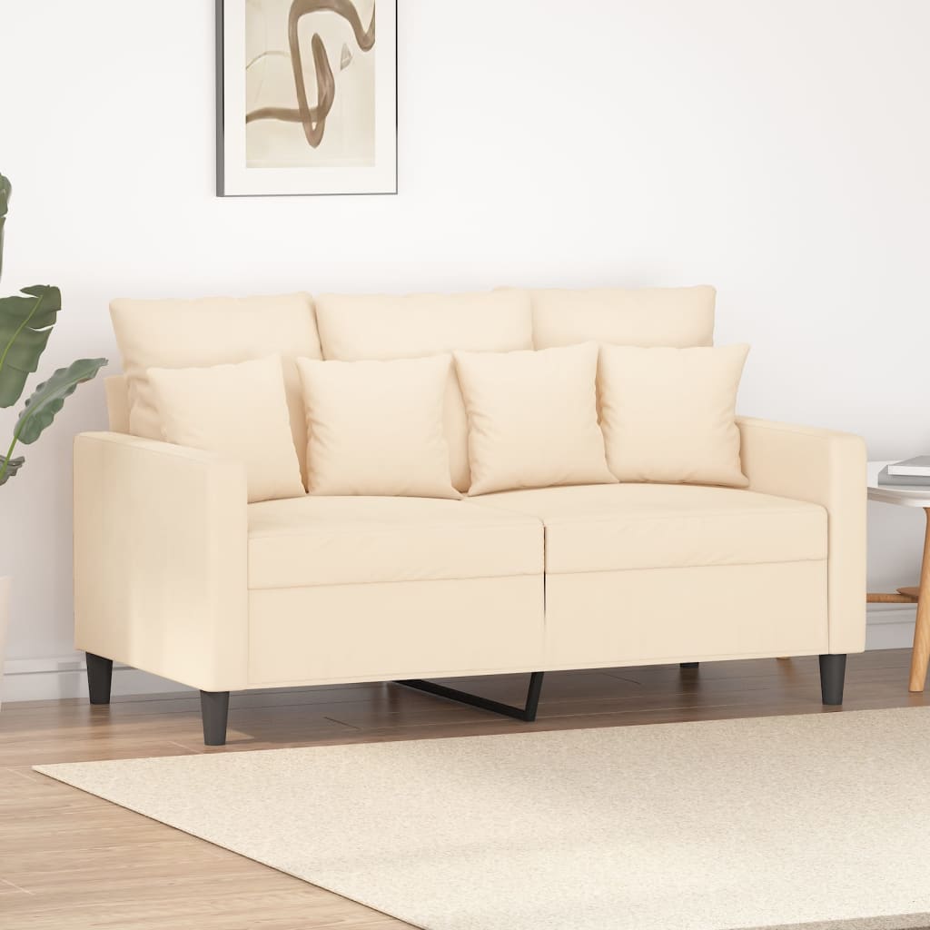 Dvivietė sofa, kreminės spalvos, 120cm, aksomas | Stepinfit.lt