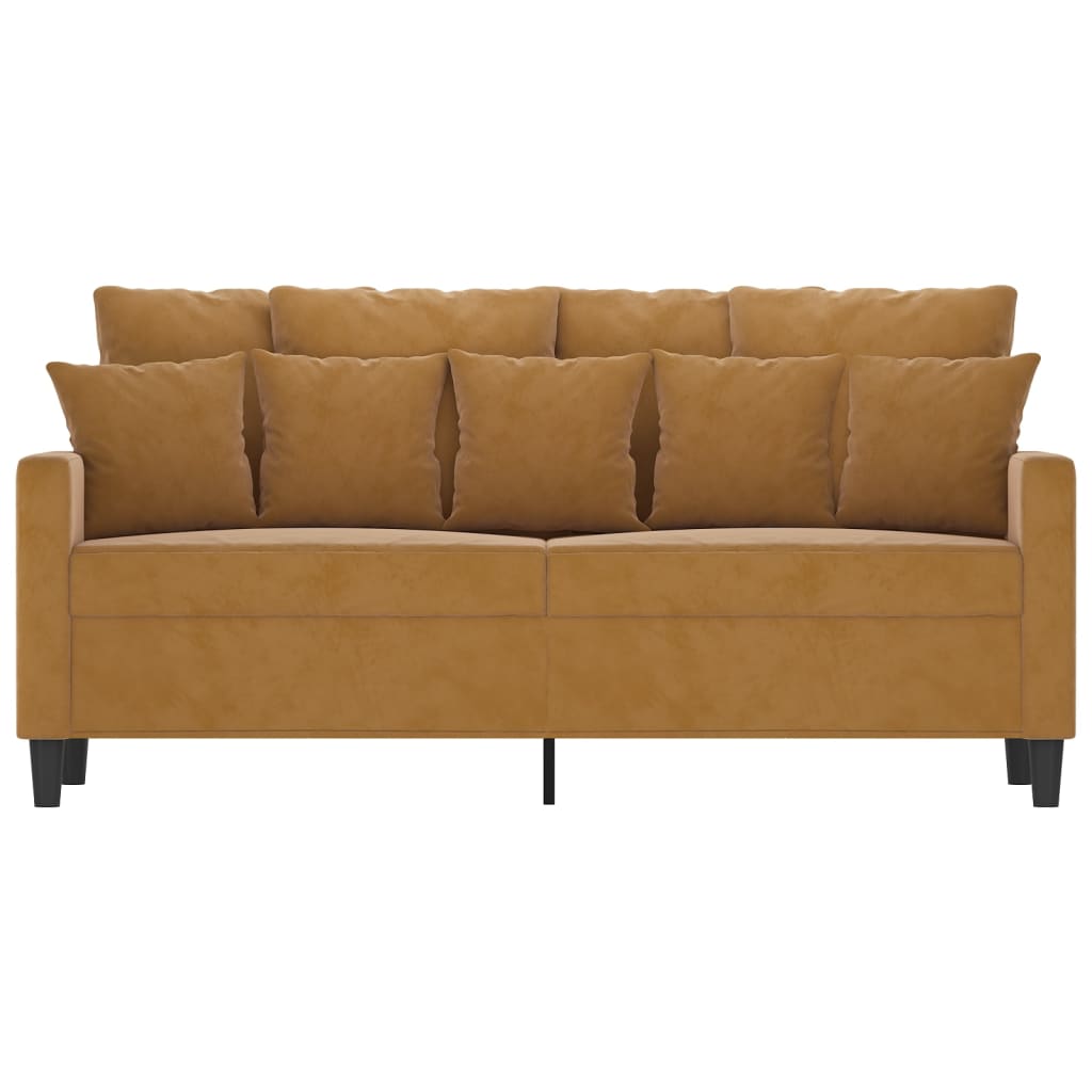 vidaXL 2-Sitzer-Sofa Braun 140 cm Samt