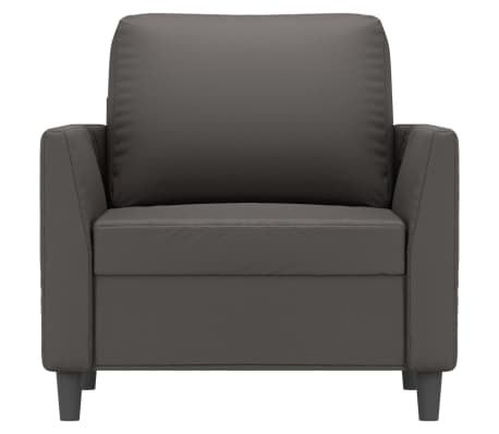 vidaXL Sillón cuero sintético gris 60 cm