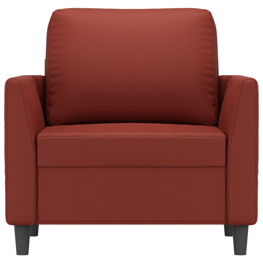Canapea de o persoană, roșu vin, 60 cm, piele ecologică