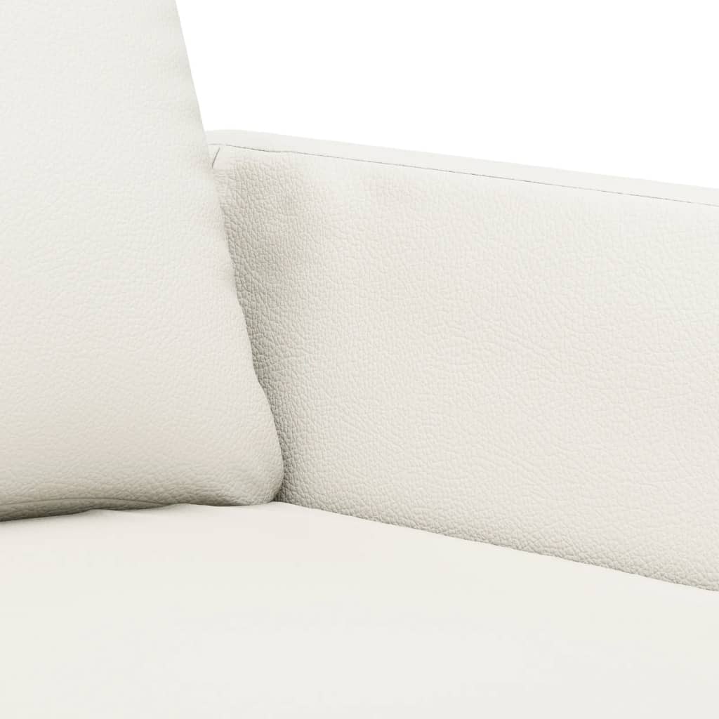 2 személyes krémszínű műbőr kanapé 120 cm