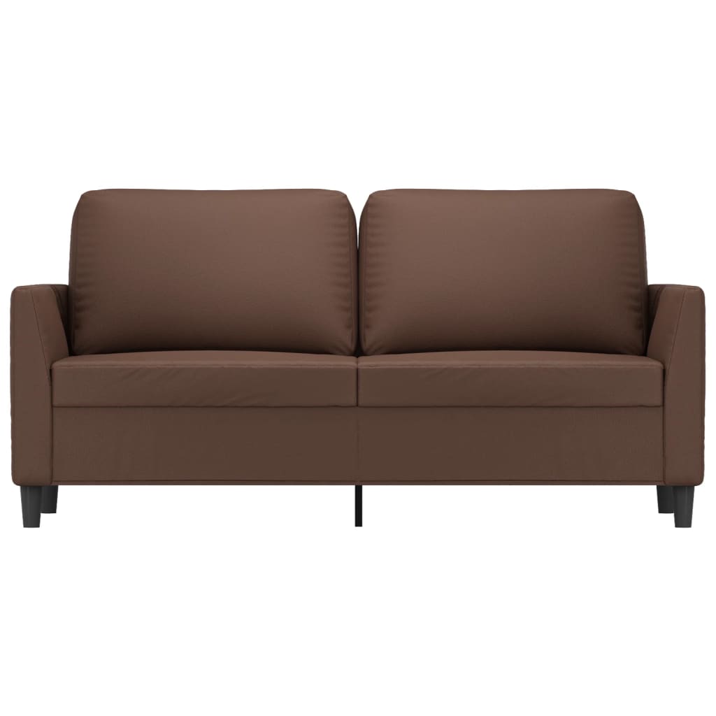 vidaXL divvietīgs dīvāns, brūns, 140 cm, mākslīgā āda