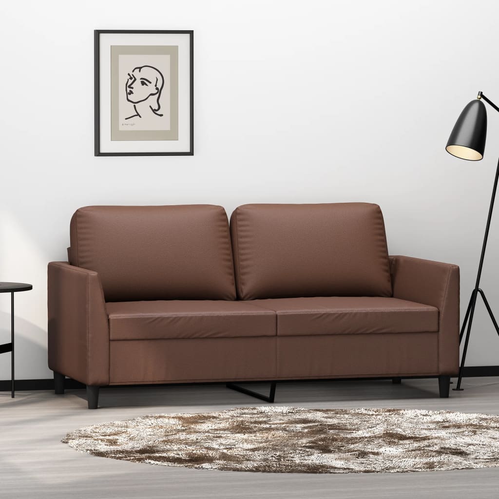 vida XL 2-Sitzer-Sofa Braun 140 cm Kunstleder