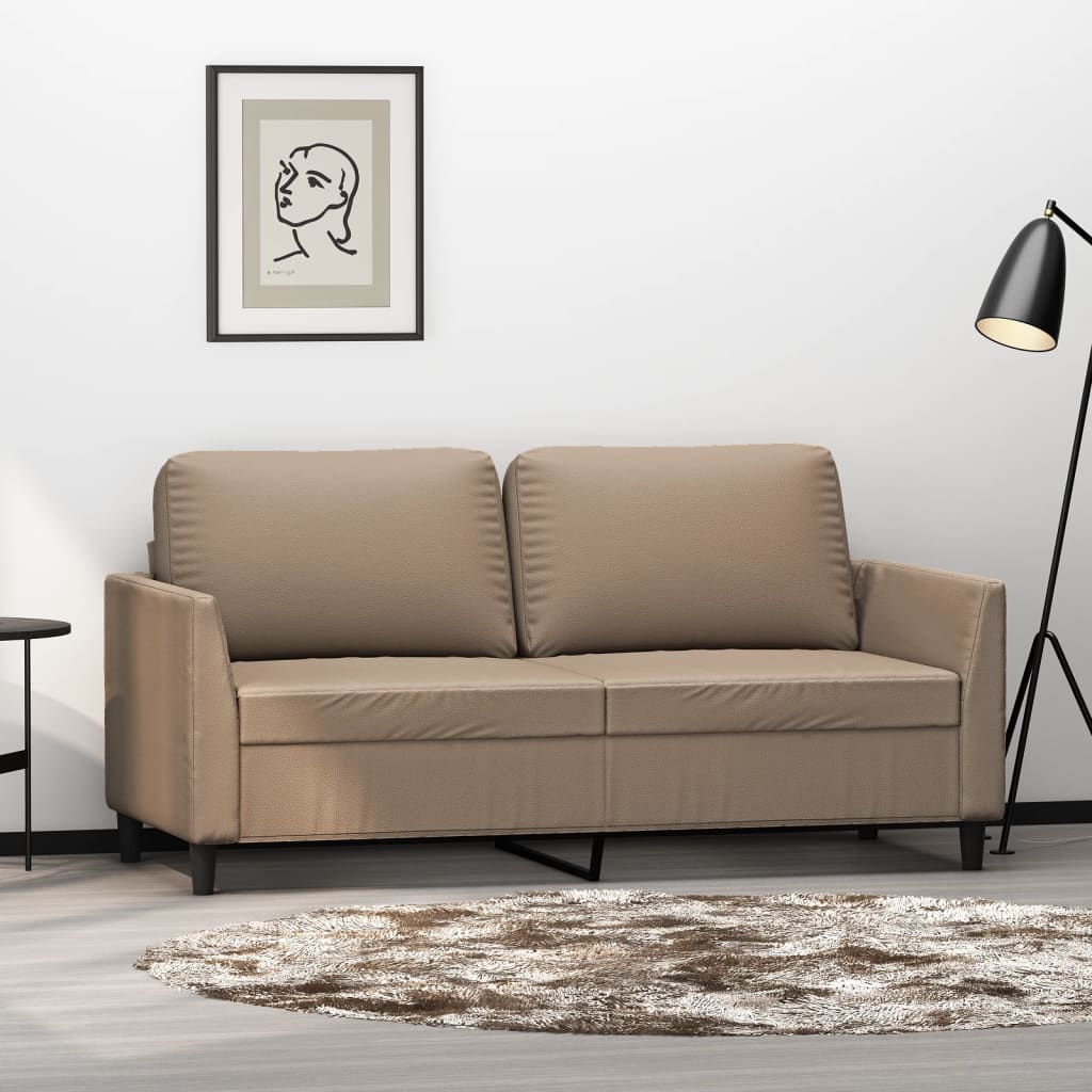 vida XL 2-Sitzer-Sofa Cappuccino-Braun 140 cm Kunstleder